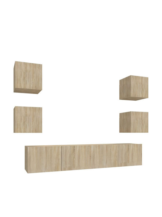 Living Room TV Unit Sonoma Oak 6pcs L80xW30xH30cm