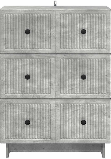 Bufet din Lemn și Metal cu Sertare Gri Beton 66x34.5x90cm