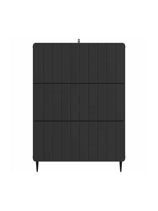 Wooden Sideboard with Drawers Black 66x34.5x92cm