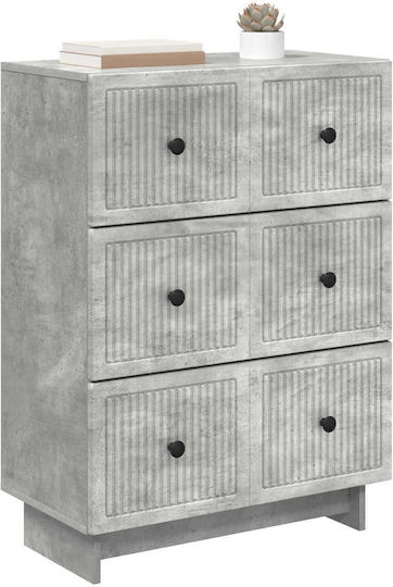 Bufet din Lemn și Metal cu Sertare Gri Beton 66x34.5x90cm
