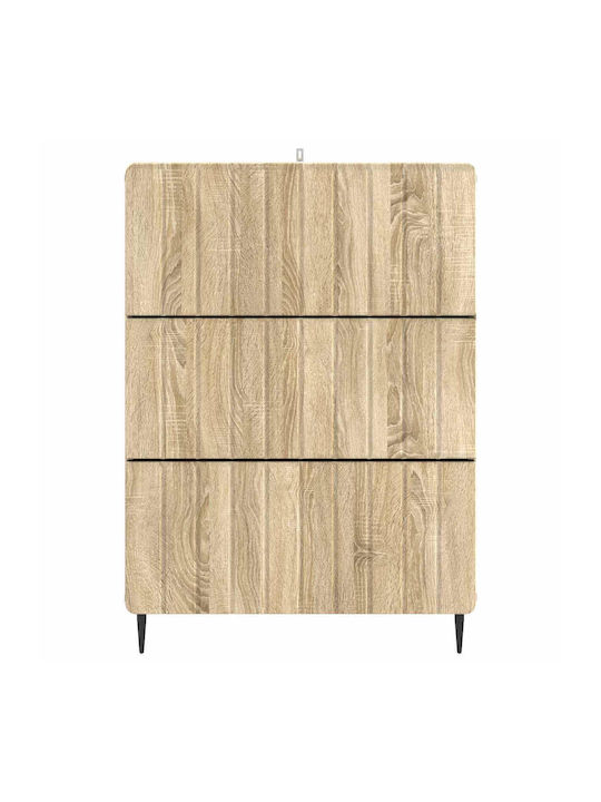 Wooden Sideboard with Drawers Sonoma Oak 66x34.5x92cm