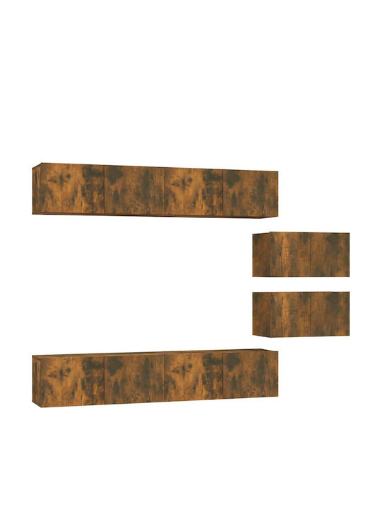 Living Room TV Unit Smoked Oak 6pcs L80xW30xH30cm