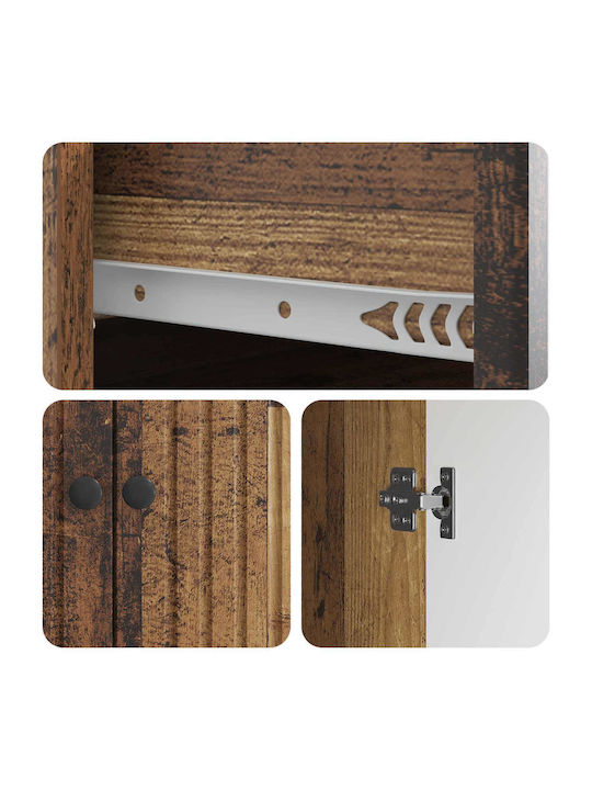 Wooden Sideboard with Drawers Reclaimed Wood 66x34.5x90cm