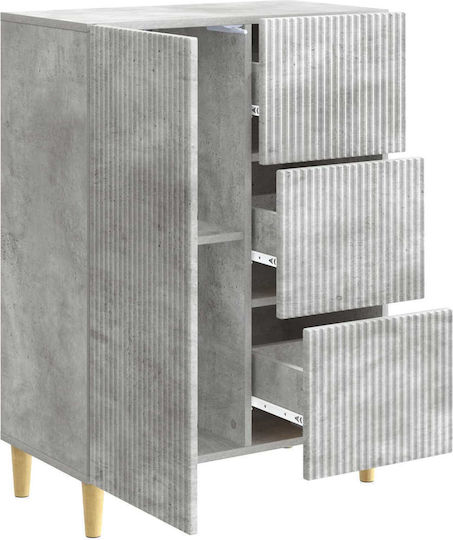 Bufet Din Lemn cu Sertare Gri Beton 66x34.5x90cm