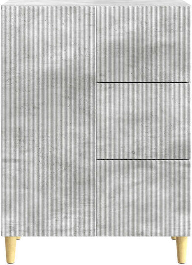 Bufet Din Lemn cu Sertare Gri Beton 66x34.5x90cm