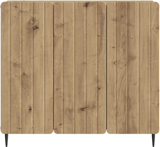 vidaXL Sideboard aus Holz & Metall Eiche 89x34.5x82cm