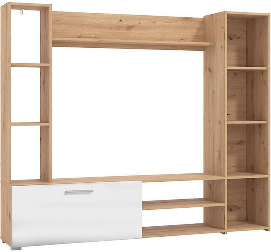 Σύνθετο Σαλονιού Mataro Artisan Oak-Λευκό Μ185xΒ35xΥ155εκ.