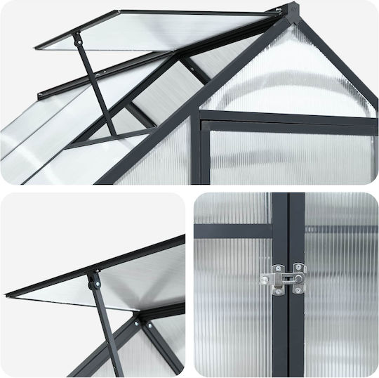 Greenhouse Garden Door Anthracite 183.5 x 183.5 x 207 cm 3433041 Anthracite