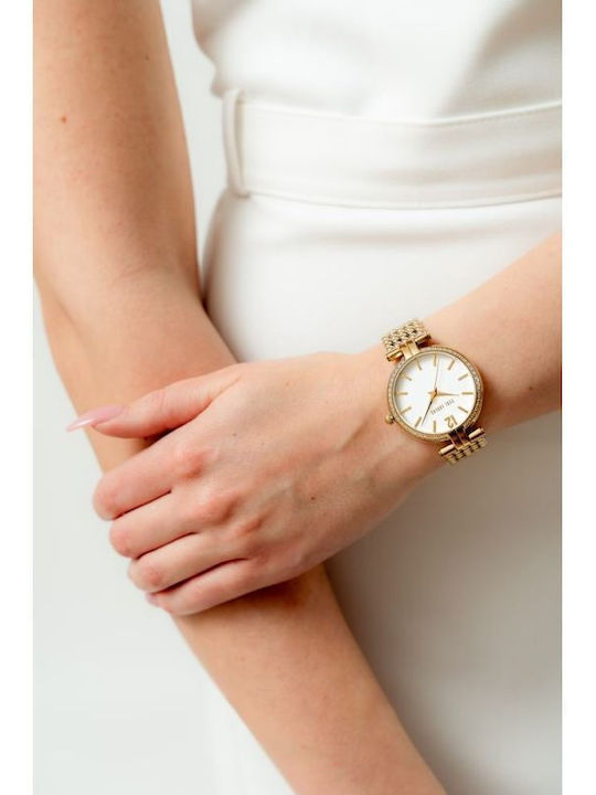 Paul Lorens Womens Watch 36mm Battery With Silver Metal Bracelet