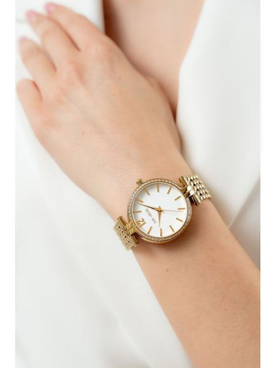 Paul Lorens Womens Watch 36mm Battery With Silver Metal Bracelet