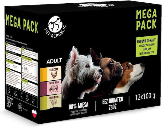 Pet Republic Υγρή Τροφή Σκύλων 12x100gr