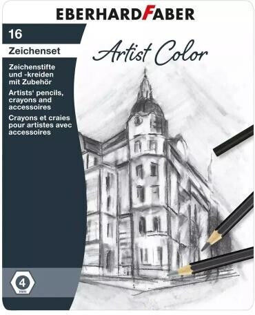 Eberhard Faber Coloured Pencils 16 Pieces Metal Case Artist 5169-16