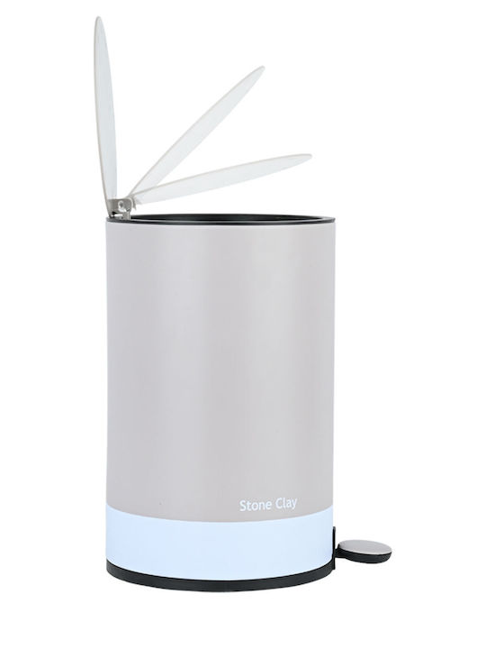 Estia Tone Lab Πλαστικό Καλαθάκι Μπάνιου Soft Close 6lt Γκρι