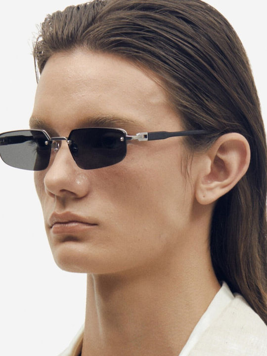 Projekt Produkt Unisex Sunglasses with Silver Metallic Frame and Mirror Lens 476429