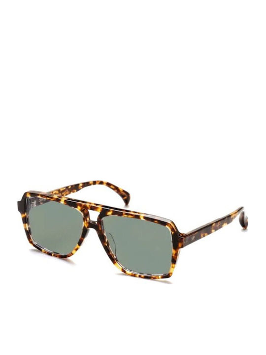 Am Eyewear Sonnenbrillen Braune mit Horn umrandetem Rahmen
