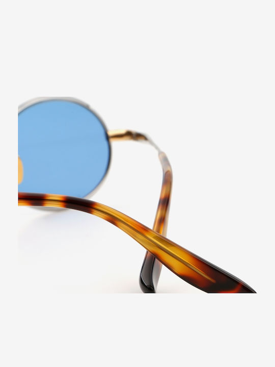 Projekt Produkt Men's Sunglasses with Brown Tartaruga Metallic Frame and Mirror Lens 476451