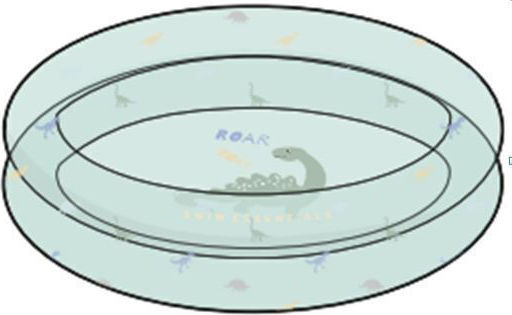 Swim Essentials Παιδική Στρογγυλή Πισίνα PVC 15lt Φουσκωτή Dino