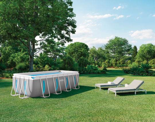 Intex Piscină 8.418lt Cu Cadru Metalic 400x200x122cm Gri