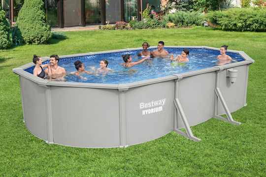 Bestway Hydrium Овален Басейн PVC 19.929л с Метална Рамка 610x360x120см Бял