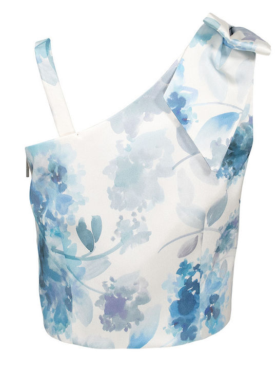 Women's Crop Top Satin Sleeveless Floral