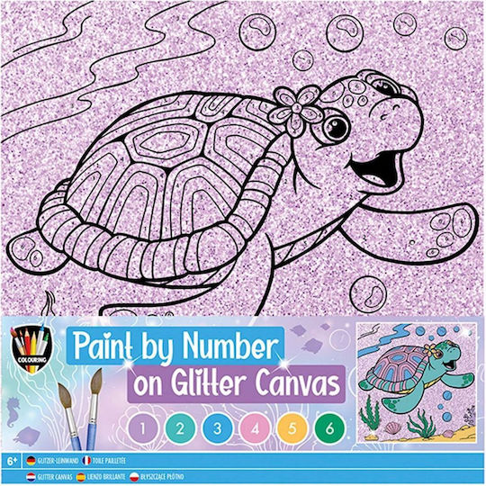 Grafix Pictură pe pânză Glitter Turtle 25x25cm
