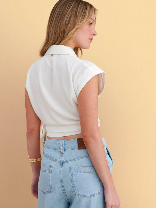 Γυναικείο Καλοκαιρινό Crop Top Λευκό