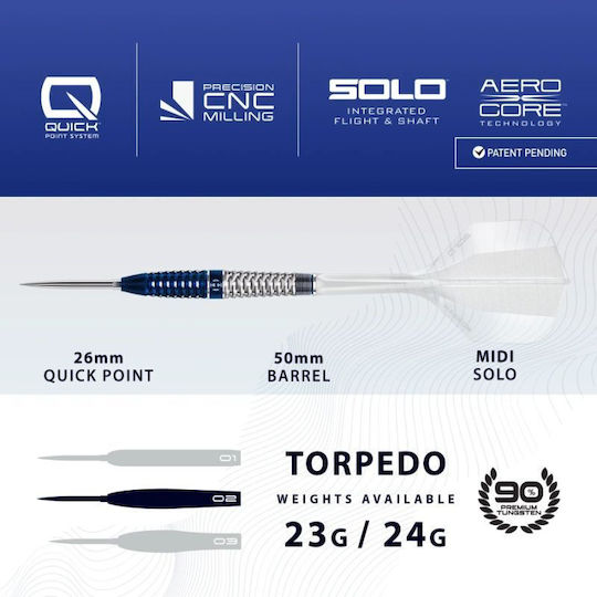 Harrows Geo 02 Torpedo 90% Steeltip Дартс Черни