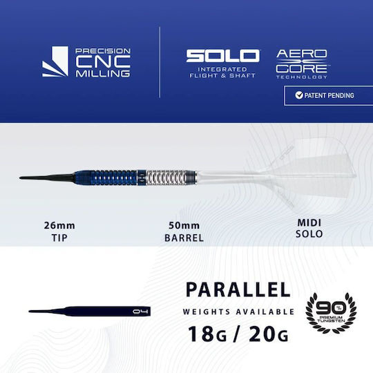 Harrows Geo 01 Parallel 90% Softip Дартс Черни