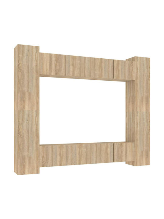 Living Room TV Unit Sonoma Oak 8pcs L80xW30xH30cm