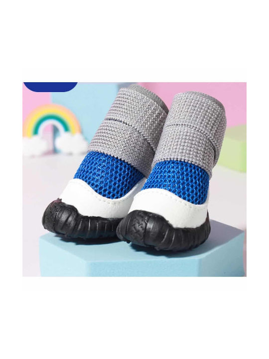 Dog Shoes Anti-Slip Blue Length 3.7cm Width 3.0cm Sole Length 3.7cm Sole Width 3.0cm