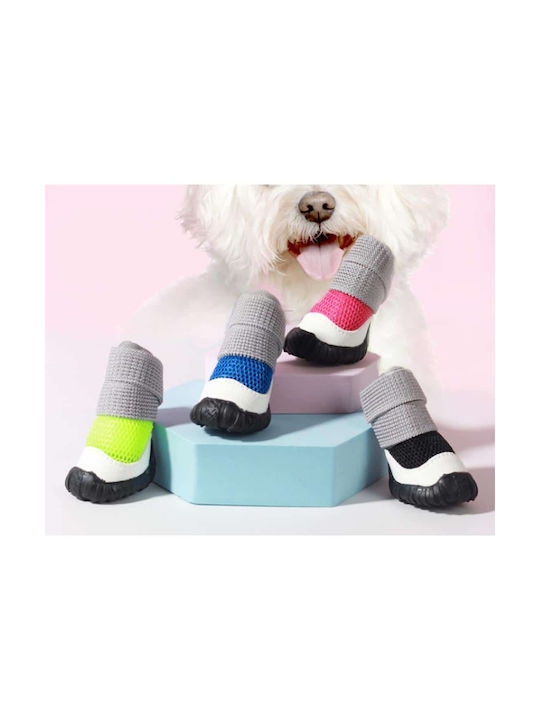 Dog Shoes Anti-Slip Blue Length 3.7cm Width 3.0cm Sole Length 3.7cm Sole Width 3.0cm