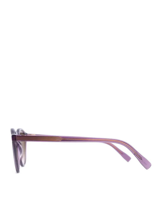 Faos Men's Sunglasses with Purple Horn-Rimmed Frame and Gradient Lenses 501873