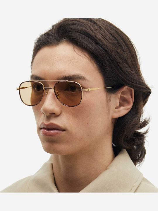 Projekt Produkt Men's Sunglasses with Brown Tartaruga Metallic Frame 476452