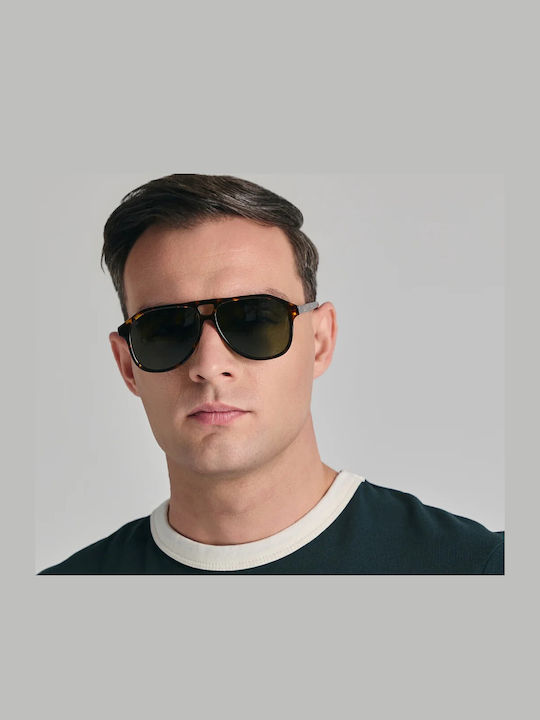 Faos Men's Sunglasses with Black Horn-Rimmed Frame 501899