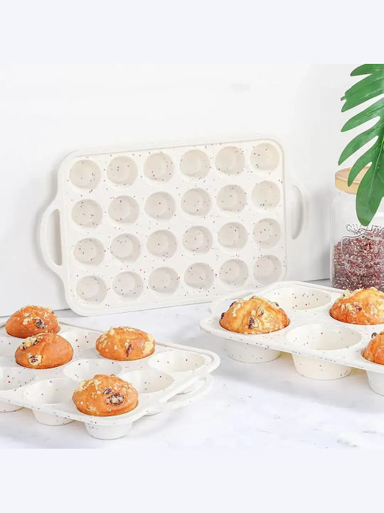 Pandaboo Φόρμα Ζαχαροπλαστικής για Cupcakes/Muffins από Σιλικόνη 24 Θέσεων 4.5x4.5εκ.