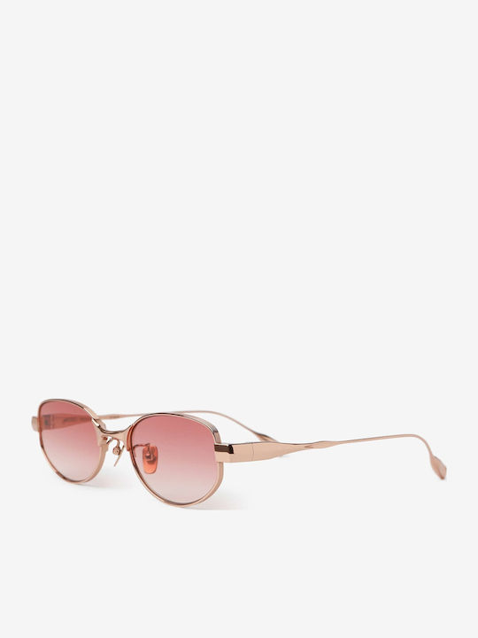 Projekt Produkt Unisex Sunglasses with Rose Gold Metallic Frame and Pink Lens 500305