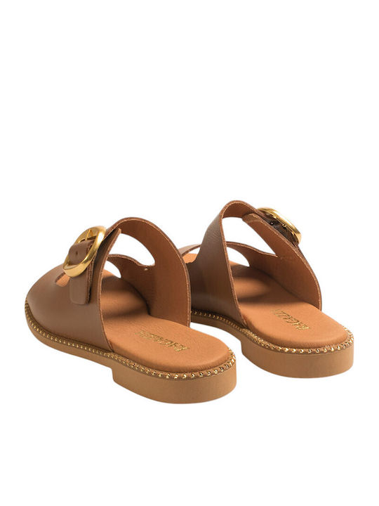 Damen Flache Sandalen Tabac Braun
