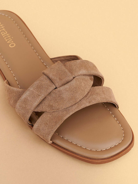 Attrattivo Damen Flache Sandalen Grau