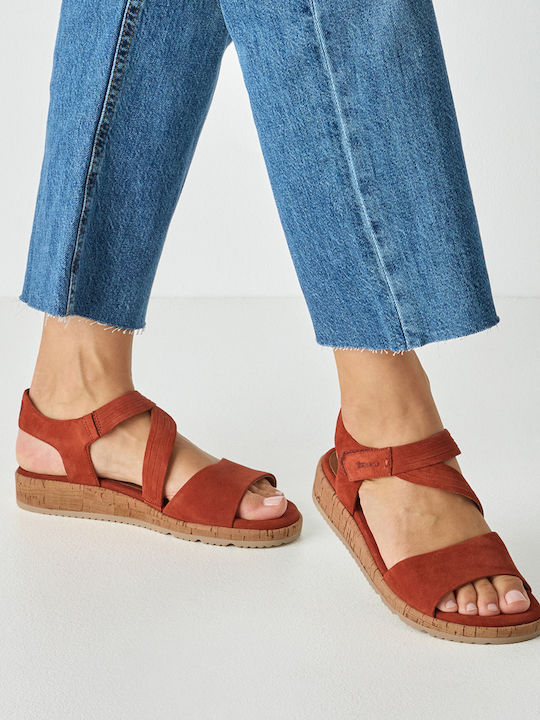 Leather Women's Sandals Red