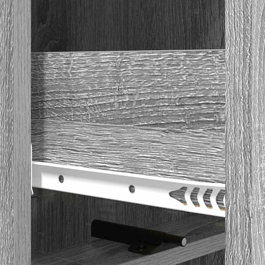 Wooden Bedroom Chest of Drawers with 3 Drawers Gray Sonoma 33x34.5x92cm