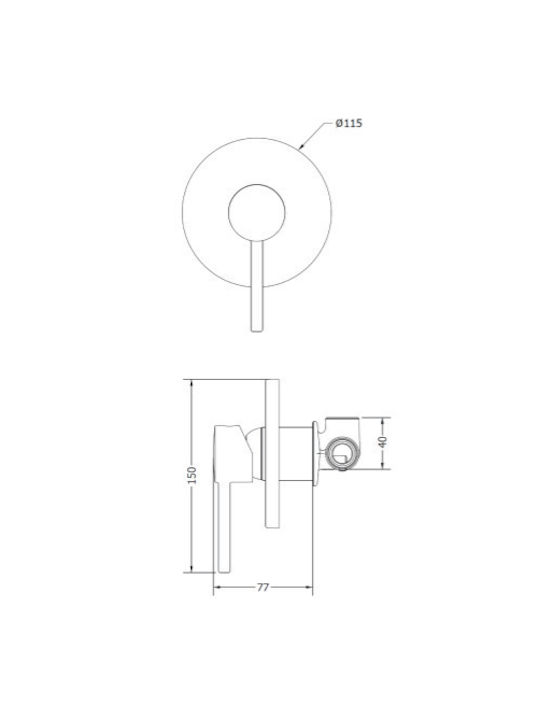 Viospiral Built-in Faucet Mixer for Shower Inox Gray