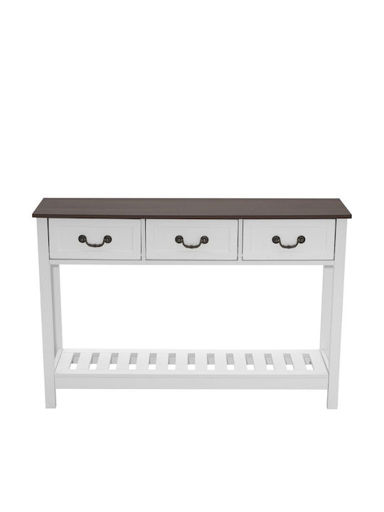 Wooden Console Table Brown-white L120xW30xH80cm