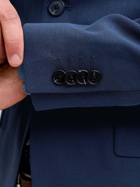 Ανδρικό Σακάκι με Στενή Εφαρμογή Navy Μπλε