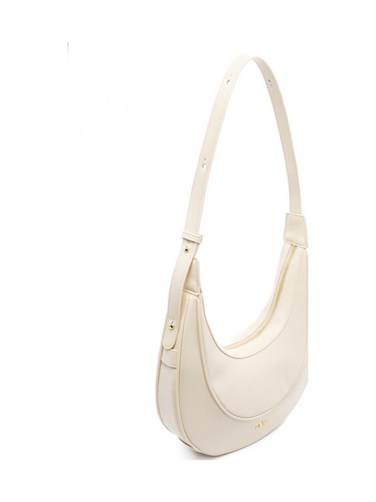 Damen Schultertasche Creme