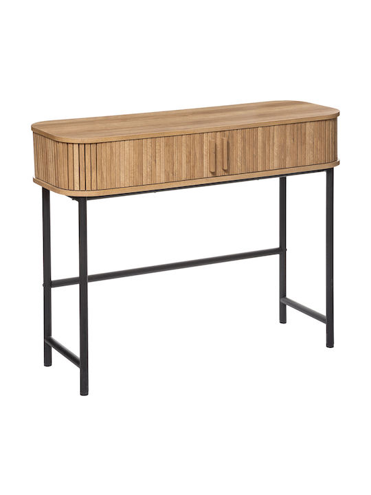 Colva Console Table Made of Wood & Metal Beige L100xW35xH80.5cm