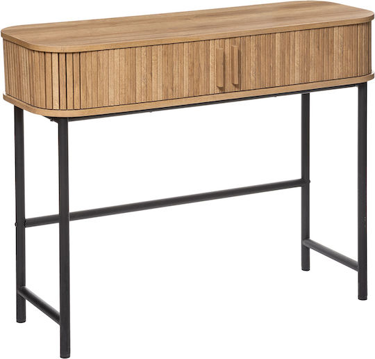 Colva Console Table Made of Wood & Metal Beige L100xW35xH80.5cm