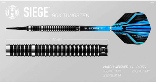 Harrows Siege Дартс 90% Softip Hs-tnk-000016034 Сини