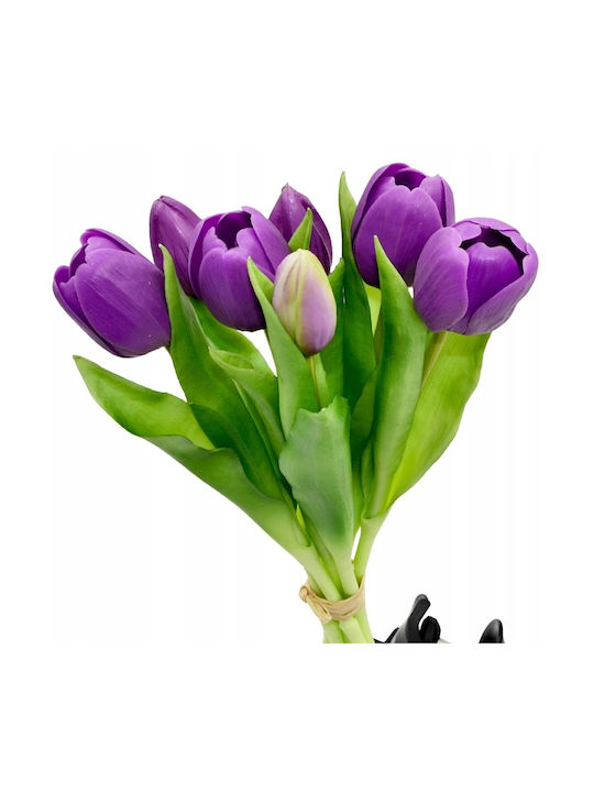 Bouquet Of Purple Tulips 31cm 7 Pieces Saska Garden