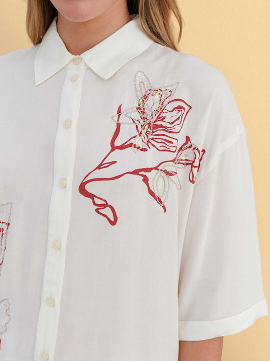 Short Sleeve Women's Shirt White