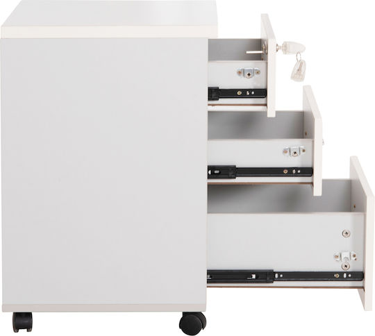 HomeMarkt Desktop Drawer with Lock White